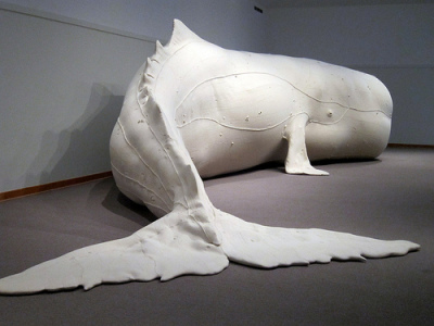 Mocha Dick whale sculpture