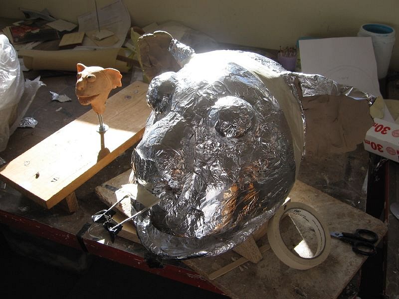 Sculpt covered with alfoil